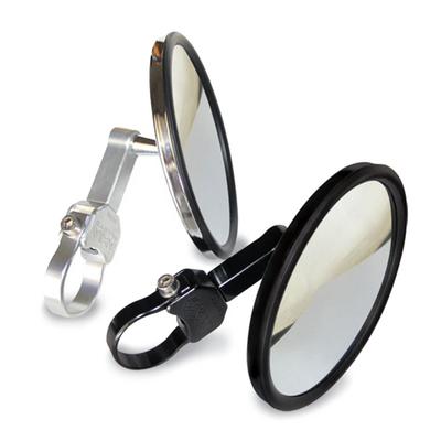 5" ROUND FLAT SIDE MIRROR BLACK 1 CLAMP NEEDED