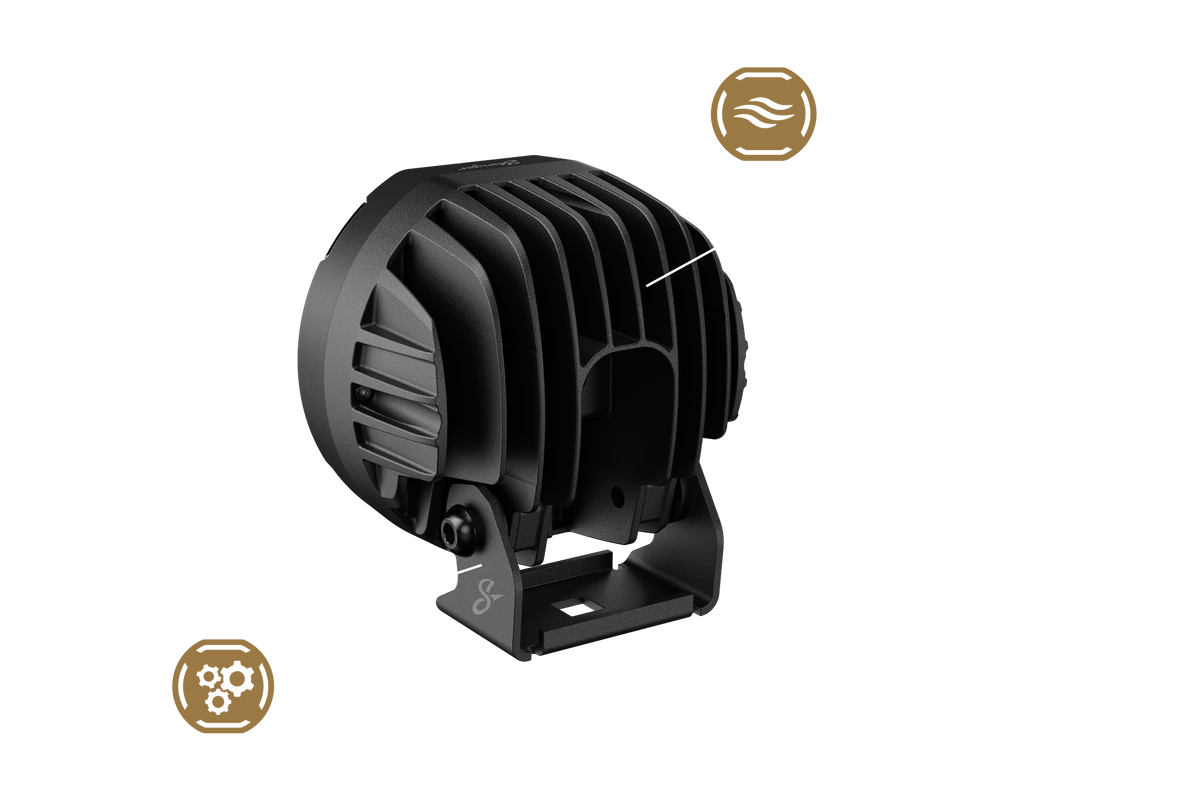 Stinger LED light pod with heat sink fins and mounting bracket