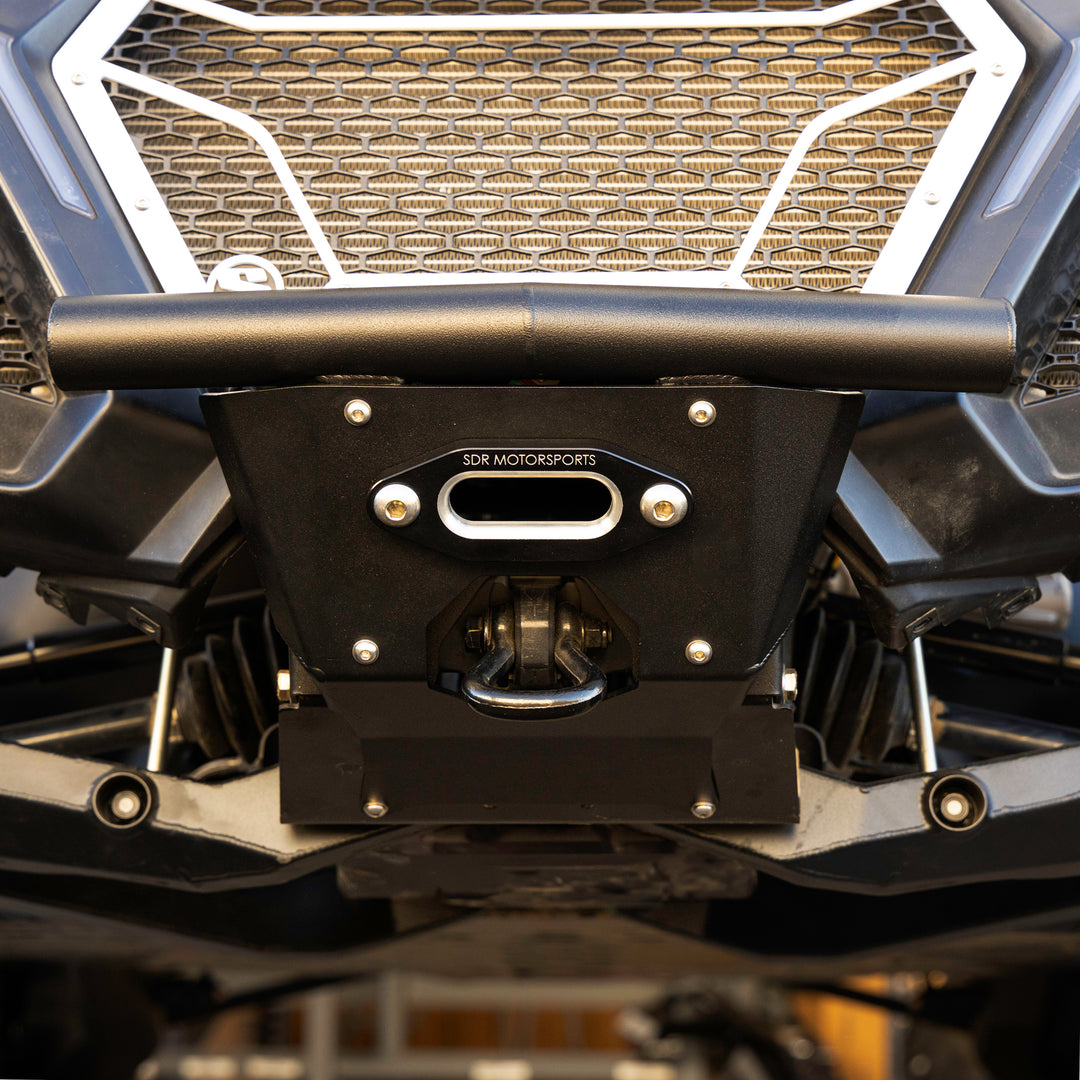Can Am Maverick R Winch Skid Plate Single Tube Front Bumper