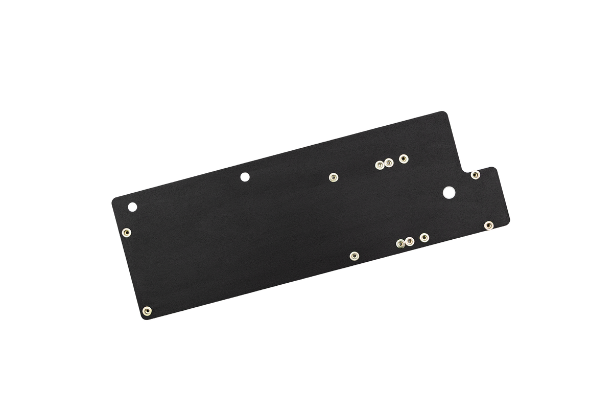 UTV Stereo black metal mounting plate with predrilled holes