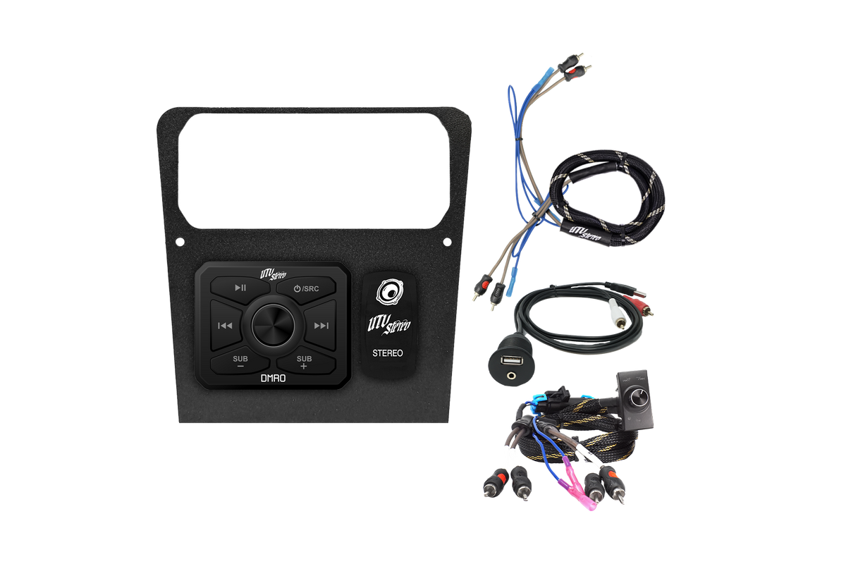UTV Stereo dash kit with digital media receiver and wiring harness