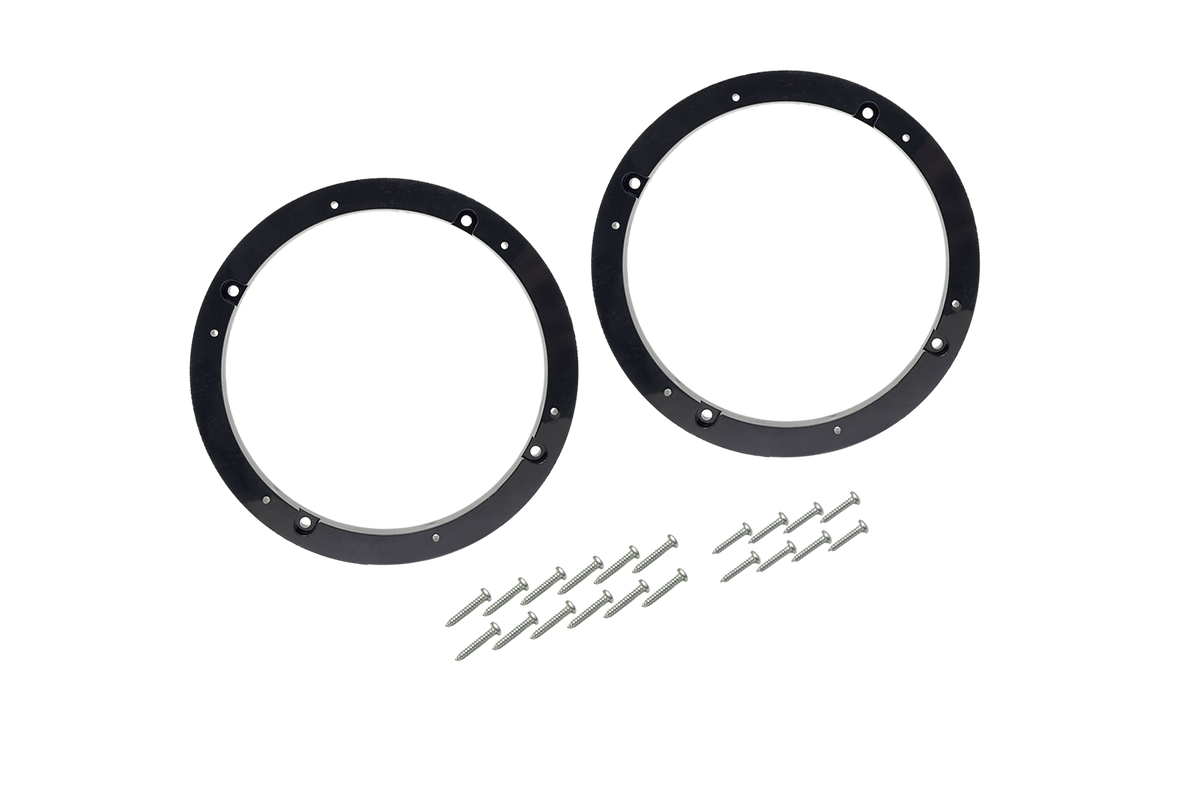 UTV Stereo black speaker adapter rings with mounting screws