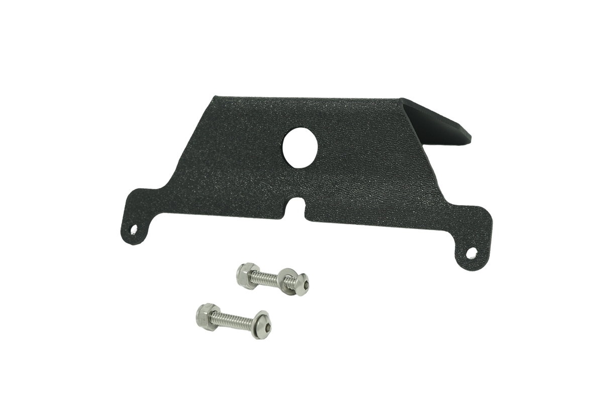 UTV Stereo black metal mounting bracket with two included bolts and nuts