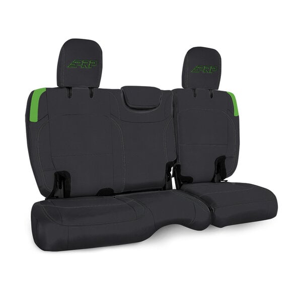 PRP Jeep Wrangler JL Rear Bench Covers - 2 door - Black/Green
