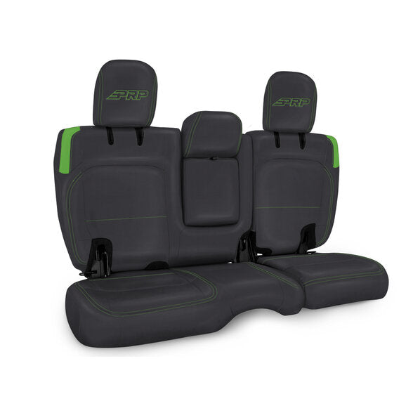 PRP Jeep Wrangler JL Rear Bench CoversU - 4 door with Armrest - Black/Green