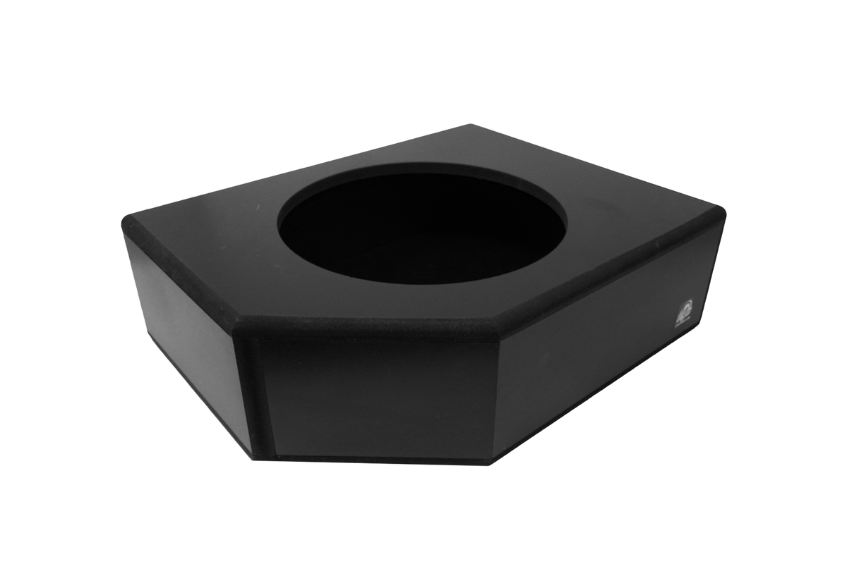 UTV Stereo black subwoofer enclosure with circular speaker cutout