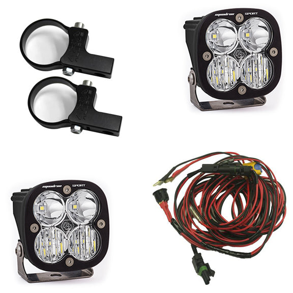 Baja Designs Squadron Sport Polaris LED Light Pods Harness/Horizontal Mounts Kit