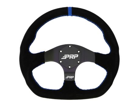 PRP Suede D-Shape Steering Wheel - Blue