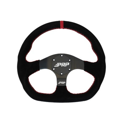 PRP Suede D-Shape Steering Wheel - Red