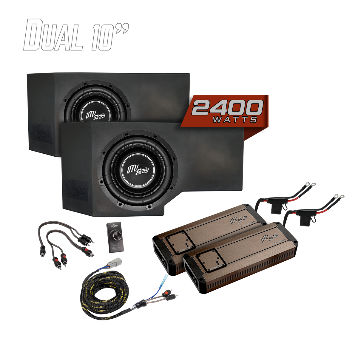 Can-AmÂ® Defender HD11 2400W Dual 10" Subwoofer Kit | UTVS-DEF2-2400-2-GO