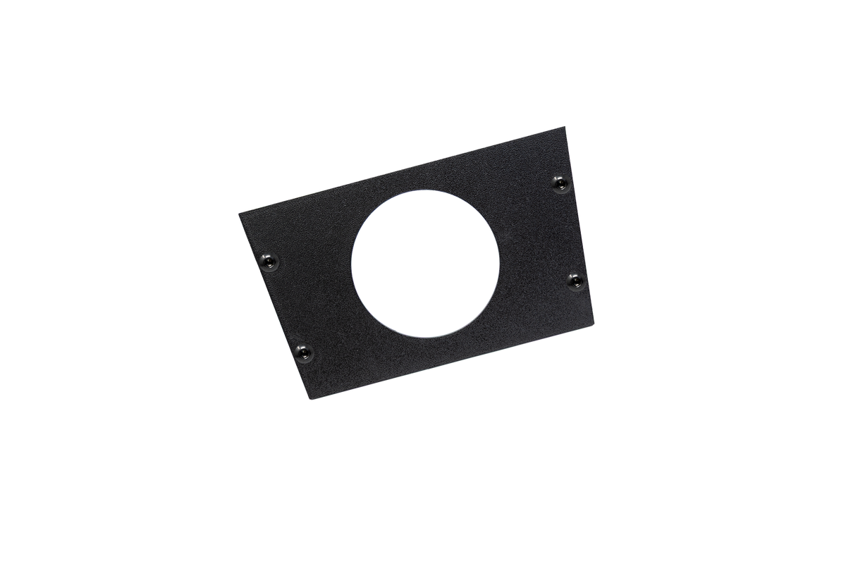 UTV Stereo black rectangular speaker mounting plate with central circular cutout