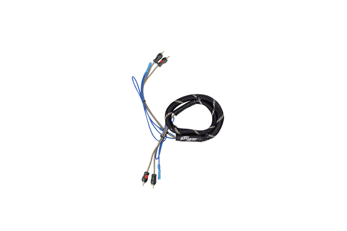 UTV Stereo RCA audio cable with braided protective sleeve