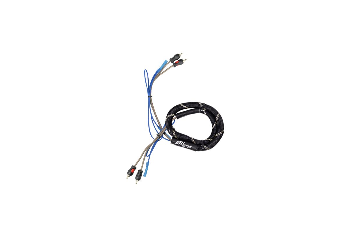 RCA wiring harness with remote power connectors