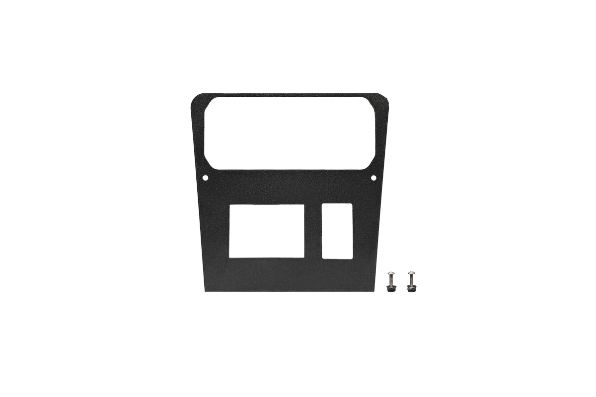 UTV Stereo black metal mounting plate with two screws