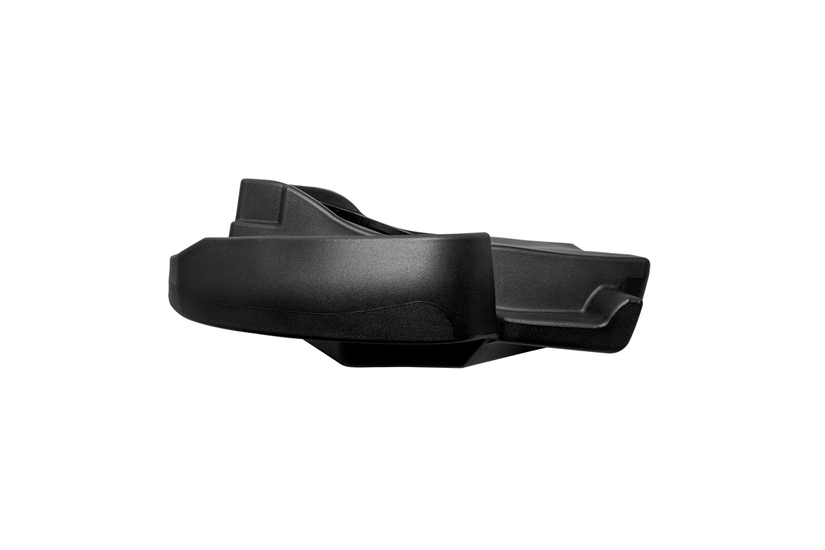 Black plastic automotive interior trim component