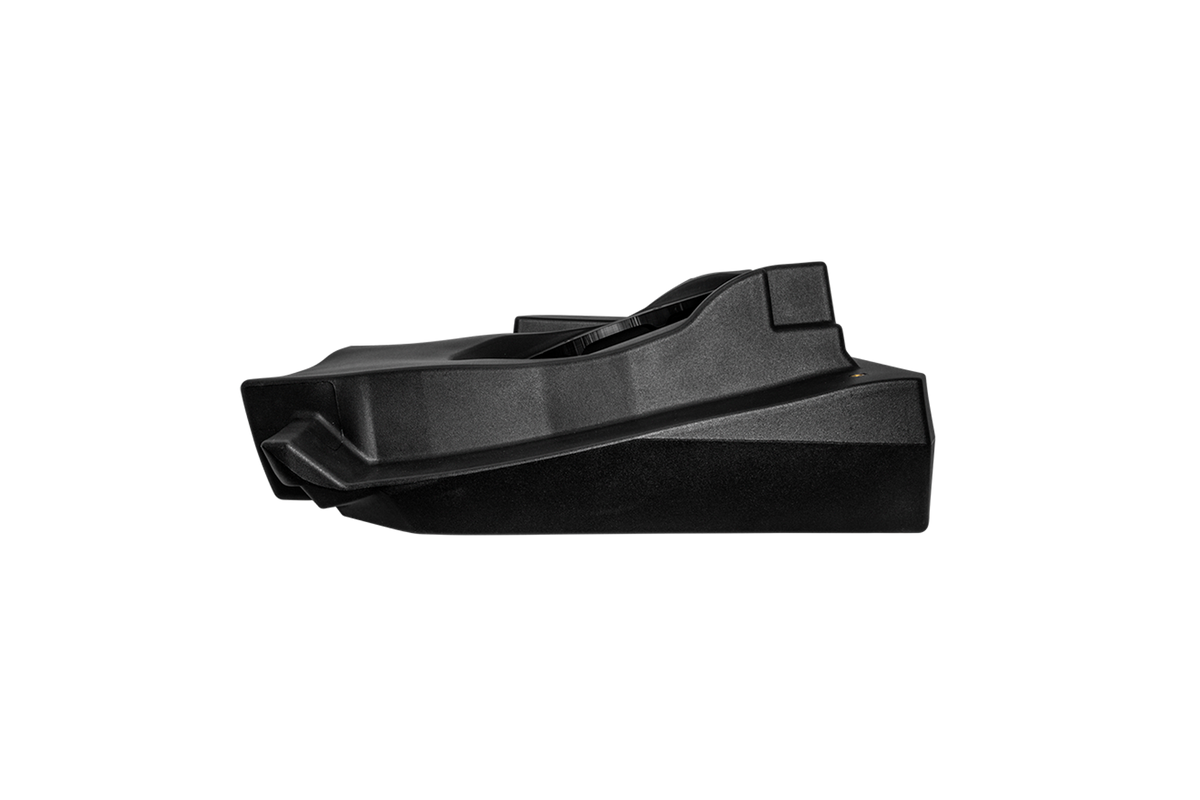 Black plastic molded base component for automotive interior