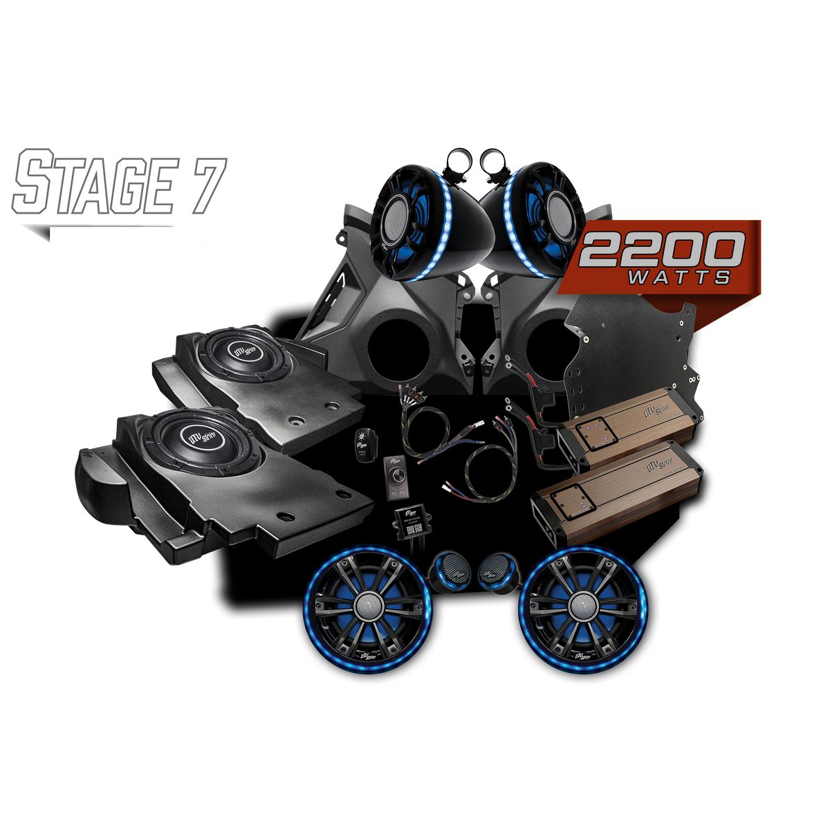UTV Stereo Stage 7 audio system kit with speakers subwoofers and amplifiers