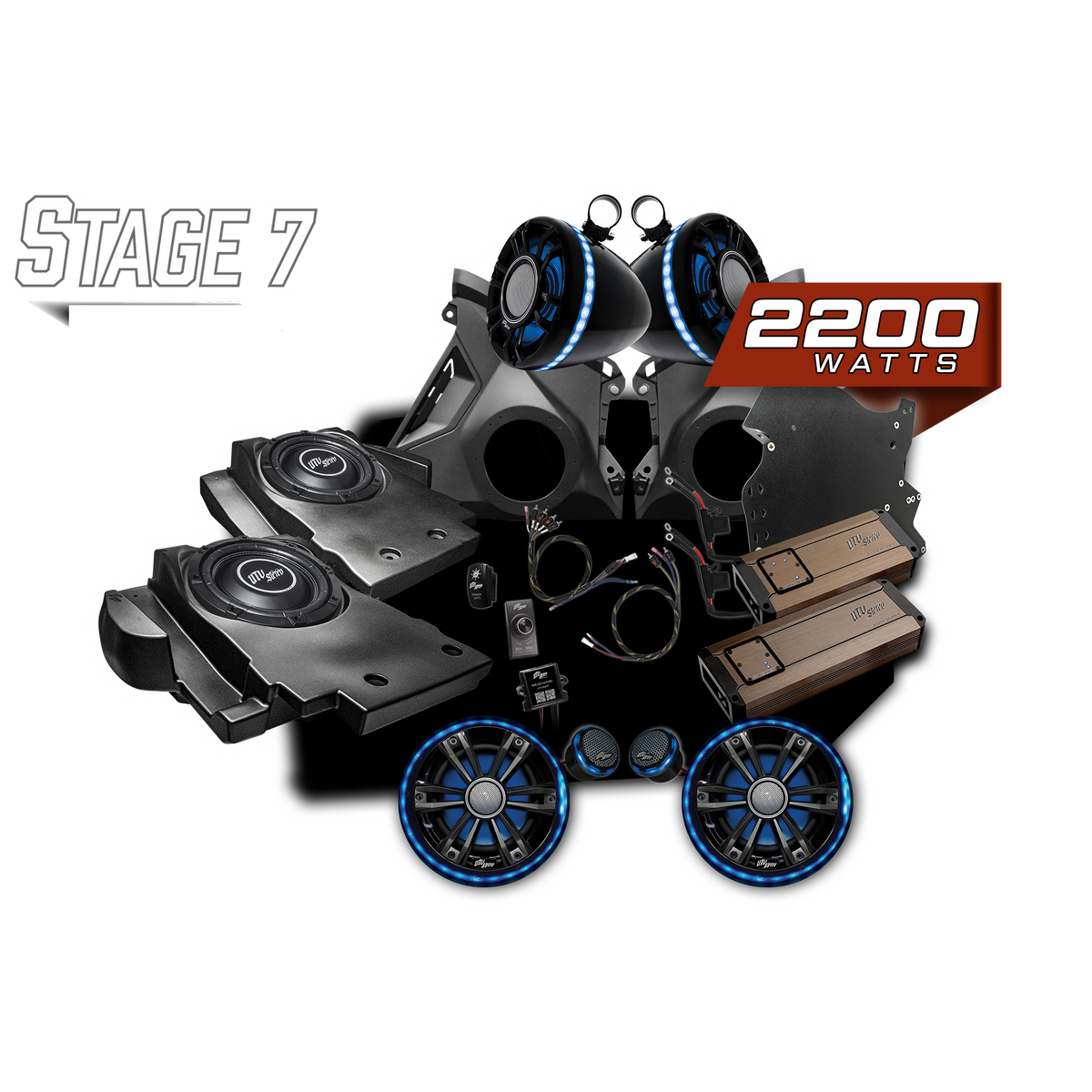 UTV Stereo Stage 7 audio system kit with speakers subwoofers and amplifiers