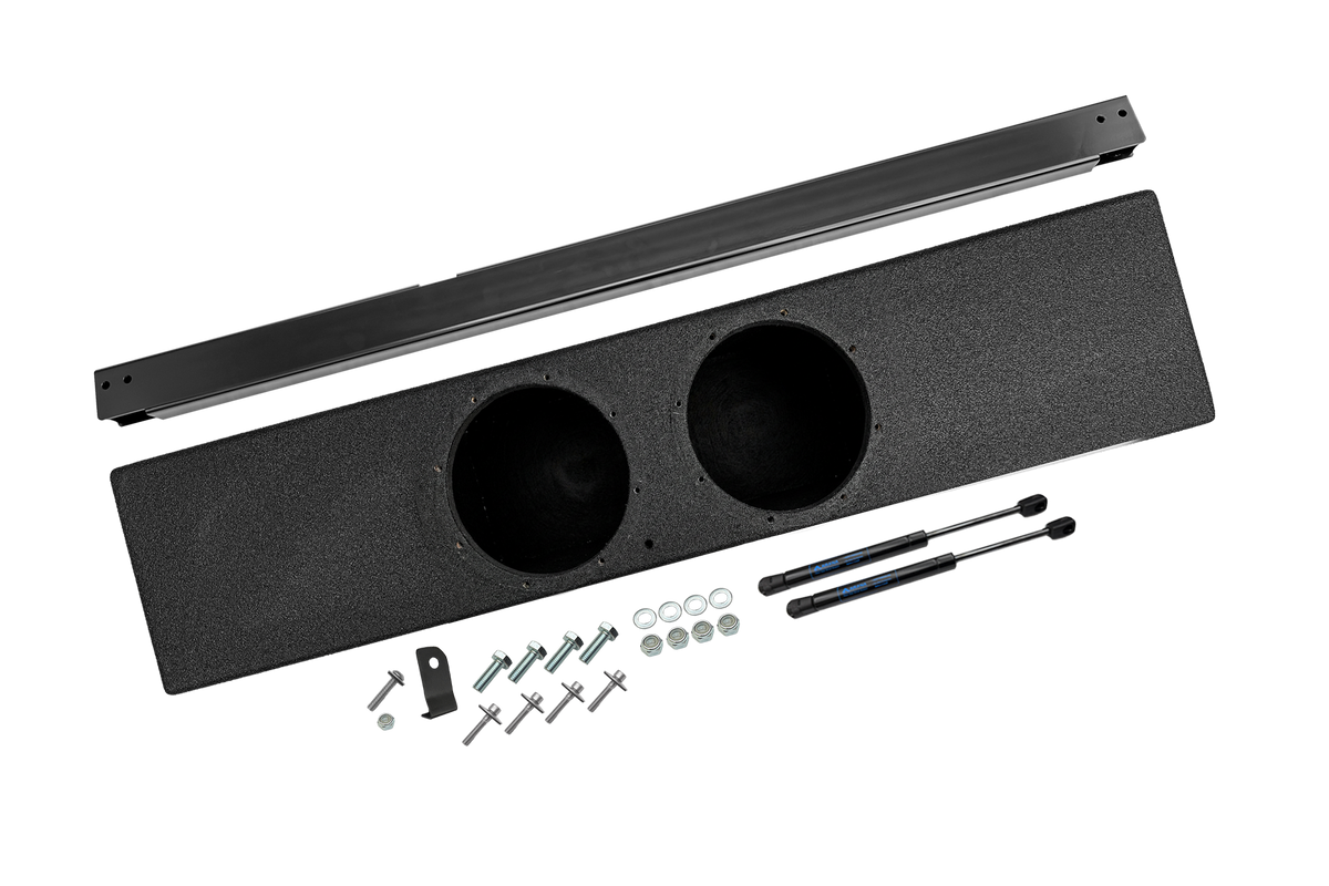 UTV Stereo dual speaker enclosure mounting bracket kit with hardware and gas struts