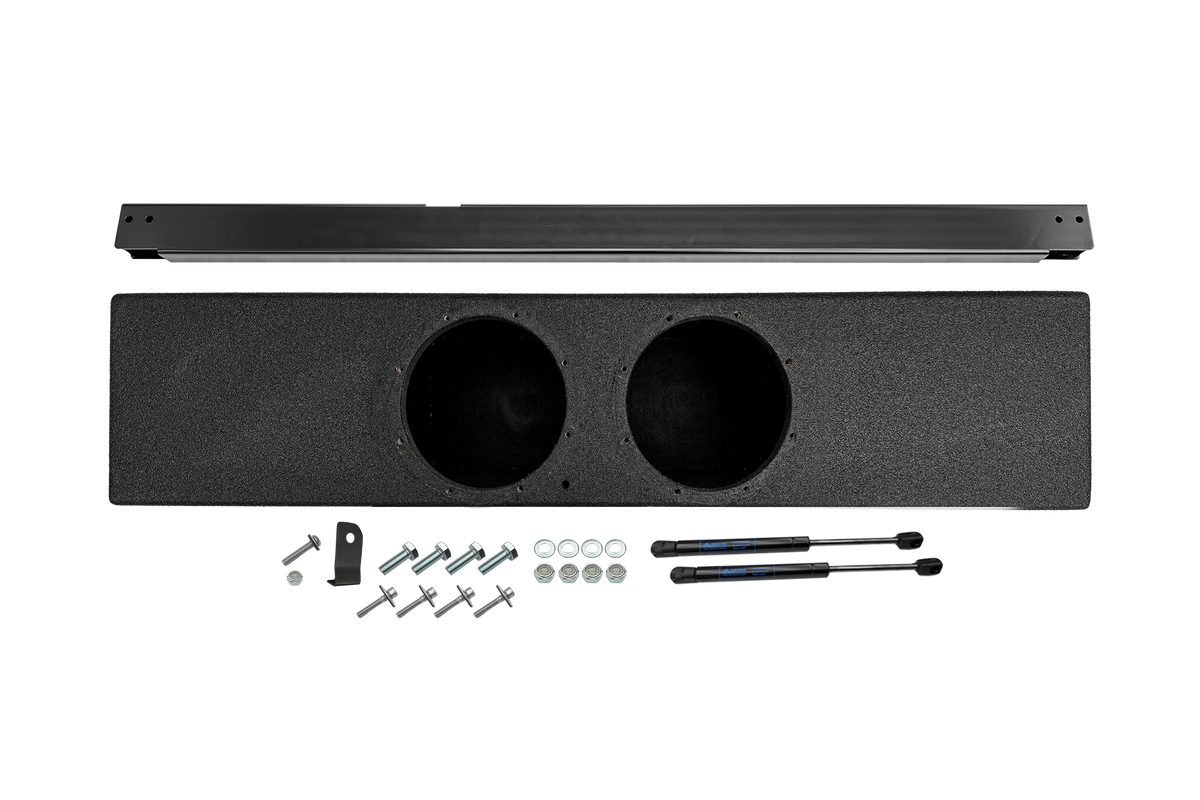 UTV Stereo dual subwoofer enclosure with mounting bracket and hardware kit