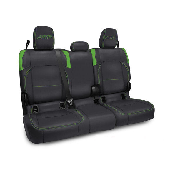 PRP Jeep Wrangler JT Rear Bench Covers - with no Armrest - Black/Green