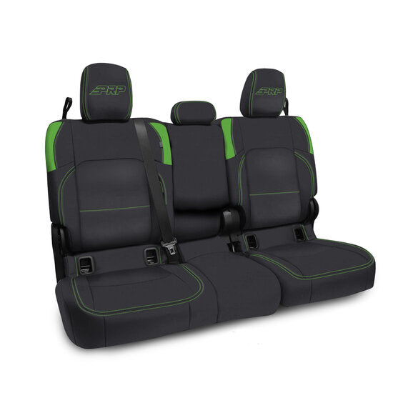 PRP Jeep Wrangler JT Rear Bench Covers - with Armrest - Black/Green