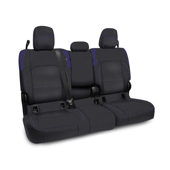 PRP Jeep Wrangler JT Rear Bench Covers - with Armrest - Black/Purple