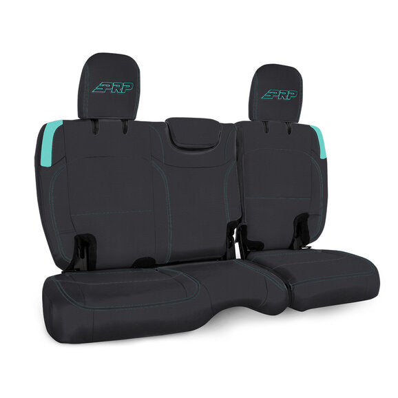 PRP Jeep Wrangler JL Rear Bench Covers - 2 door - Black/Teal