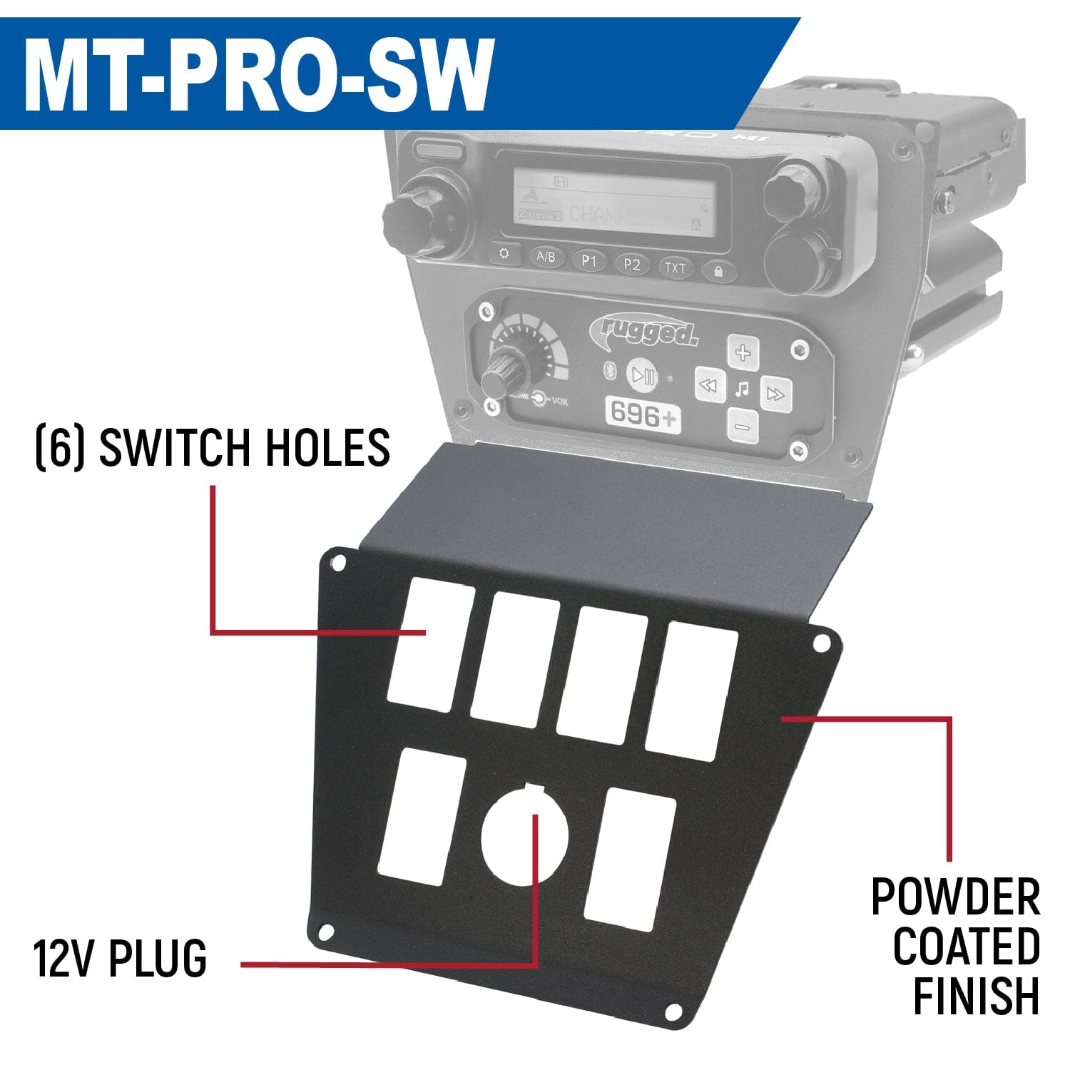 Lower Accessory Panel for Polaris Polaris RZR PRO XP, RZR Turbo R, and RZR PRO R Dash Mount Radio and Intercom