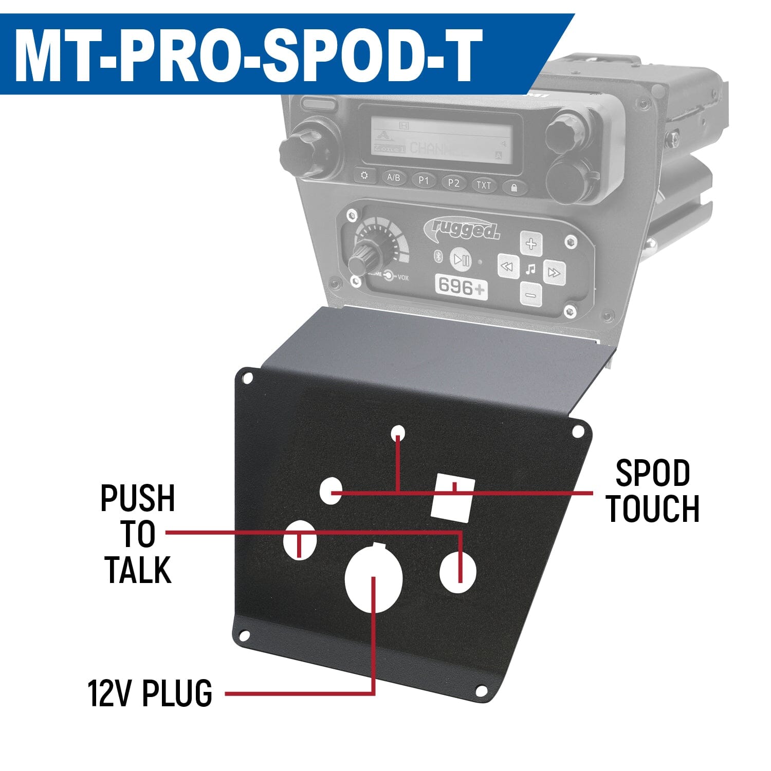 Lower Accessory Panel for Polaris Polaris RZR PRO XP, RZR Turbo R, and RZR PRO R Dash Mount Radio and Intercom