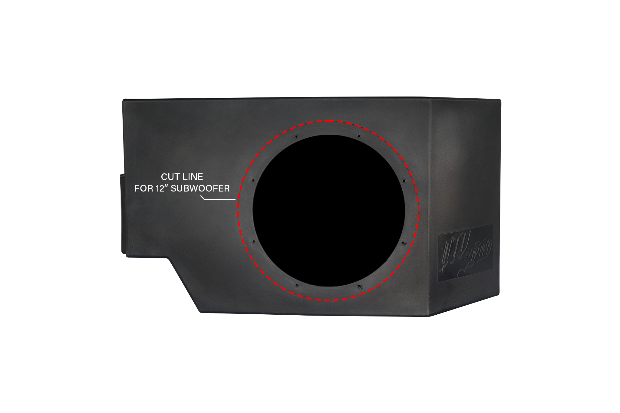 Can-Am® Defender Vented 10" Passenger Subwoofer Enclosure Unloaded | UTVS-DEF-VENC-UNDRST-PASS