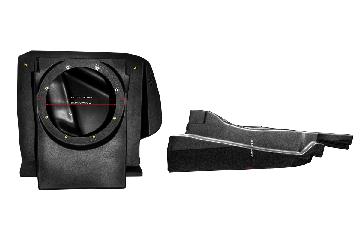 Can-AmÂ® Maverick R 10" Front Passenger Subwoofer Enclosure (4-SEAT MODELS) â€“ Unloaded | UTVS-R-ENC-PASS-4F