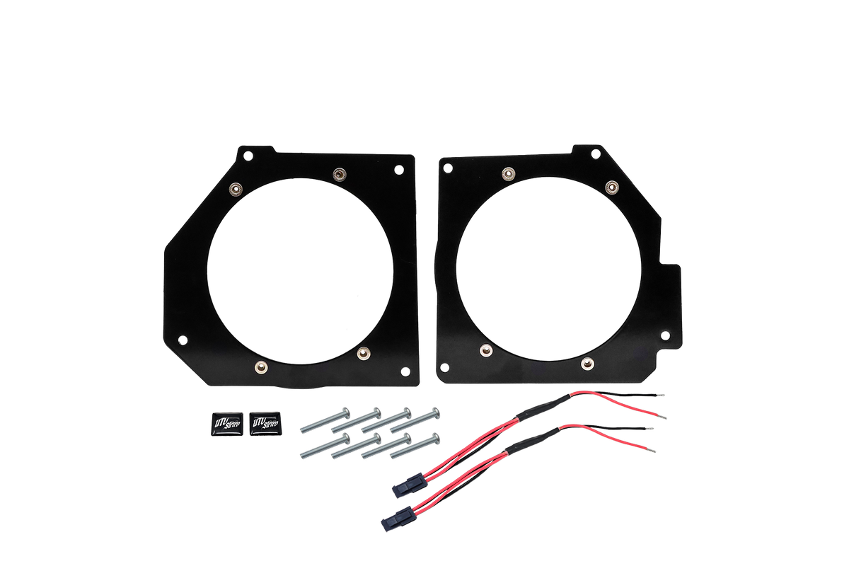 UTV Stereo speaker mounting plates with hardware and wiring harnesses